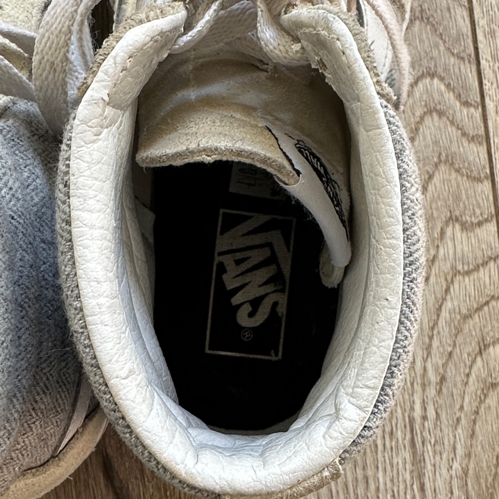 Vans Cream and Gray High-Top Sneakers - Picture 6 of 12